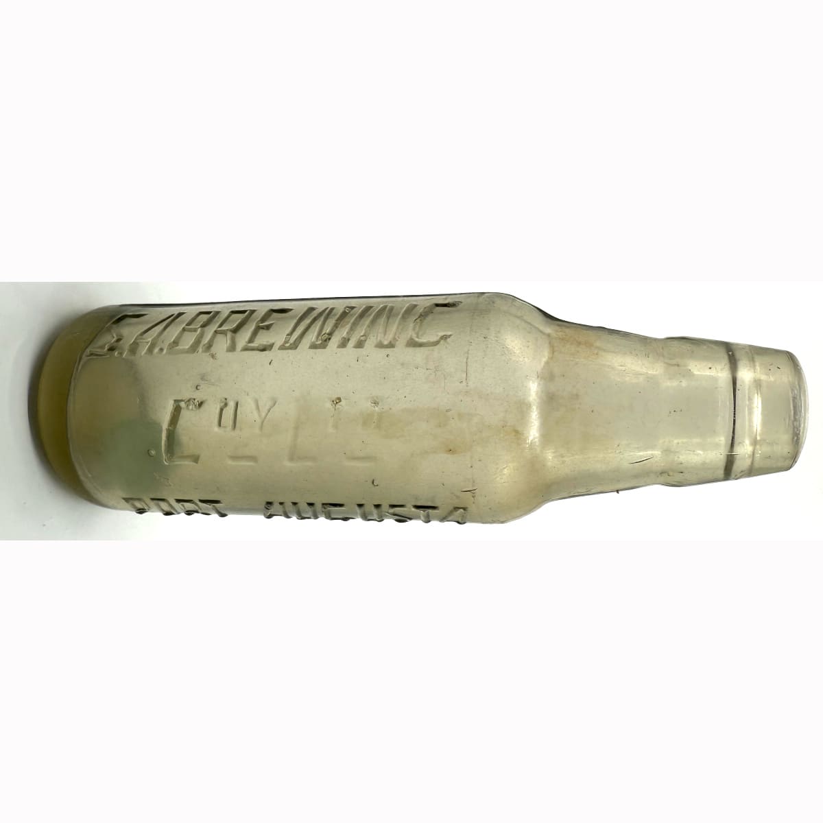 Lamont shaped with marble: S. A. Brewing Coy Ltd Port Augusta. Clear. 6 oz. (South Australia)