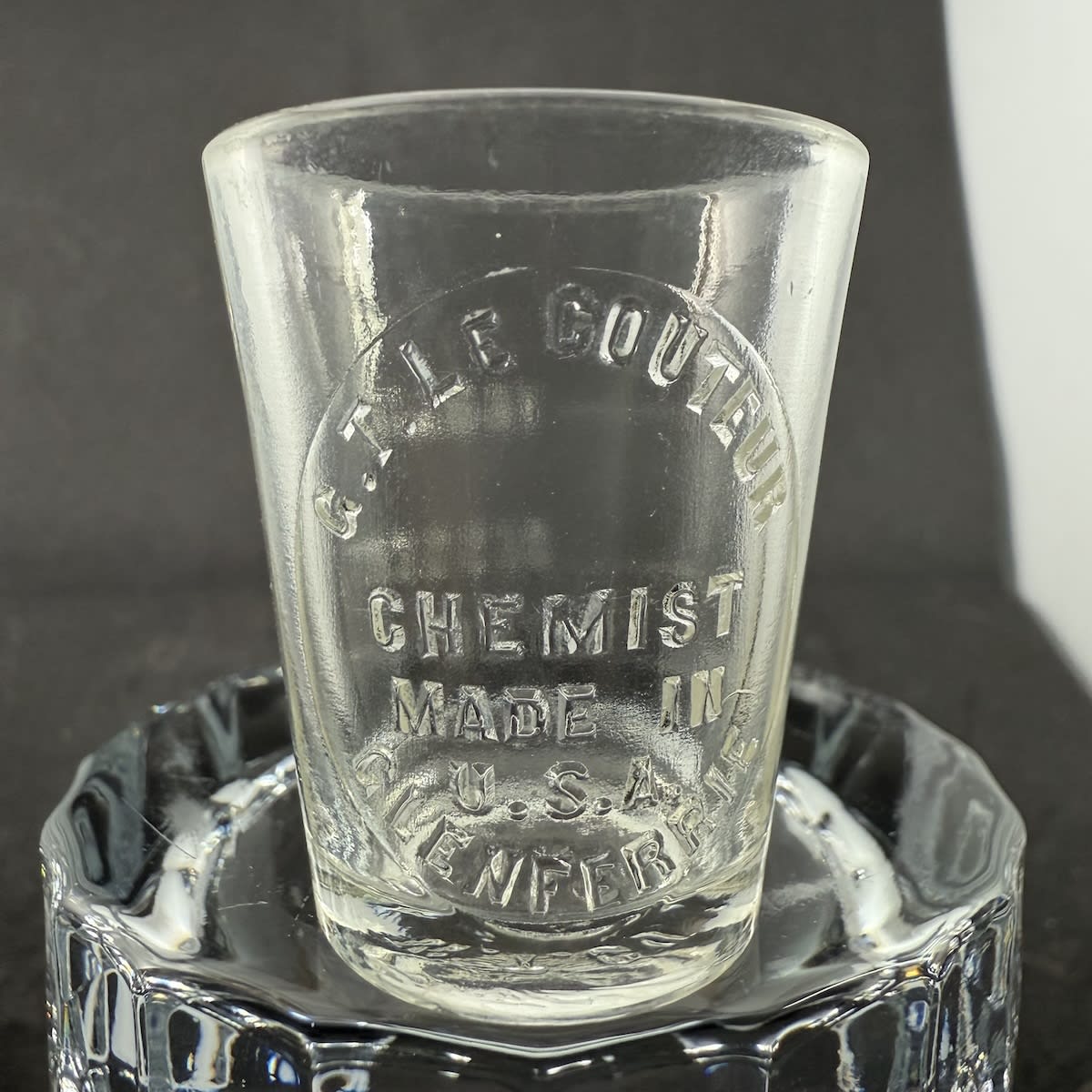 Dose Cup. G. T. Le Couteur, Glenferrie. Whitall Tatum. One Table Spoon size. (Victoria)