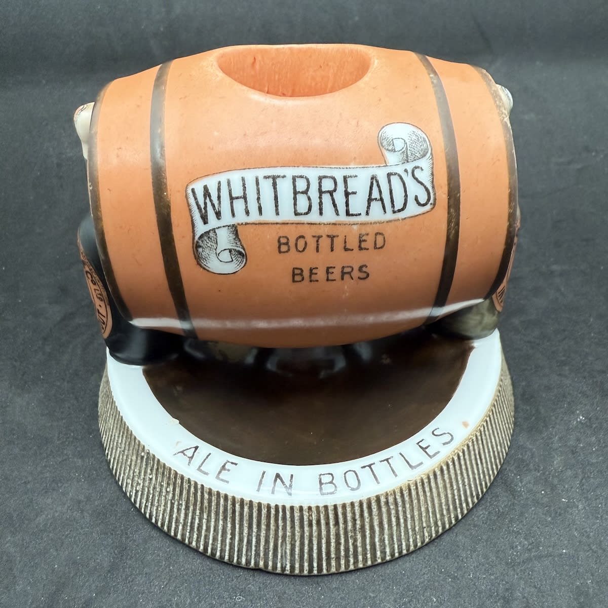 Advertising Match Striker. Whitbread's Bottled Beers, London. Barrel and Bottles. Ale in Bottles. Stout in Bottles.