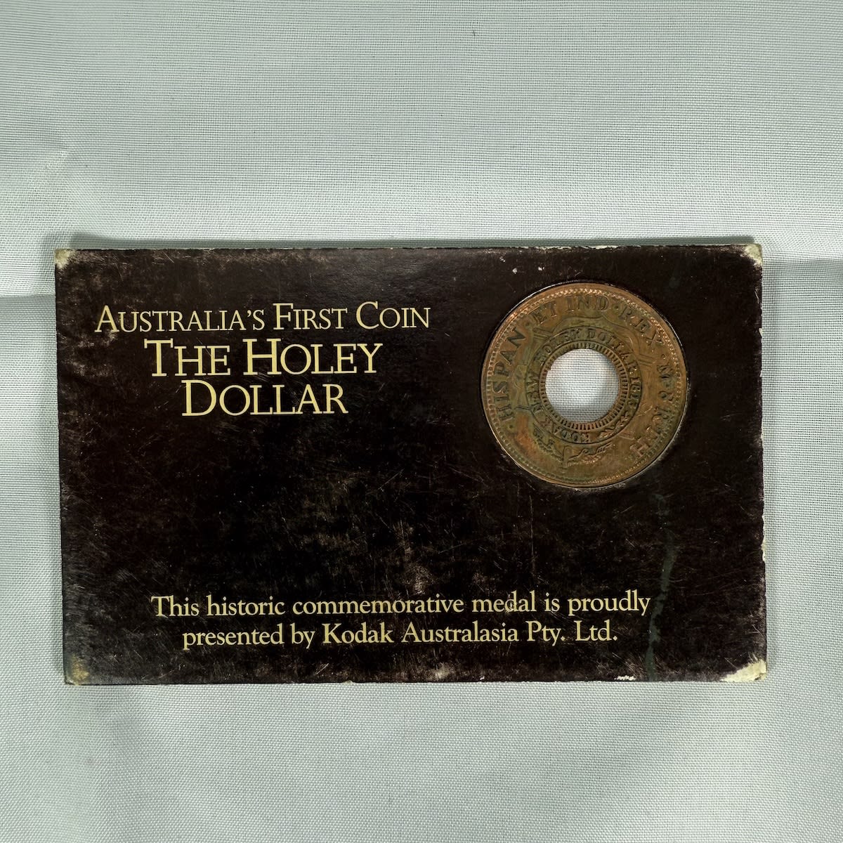Numismatics. Australia's First Coin. The Holey Dollar. Historic Commemorative Medal presented by Kodak Australasia Pty Ltd.