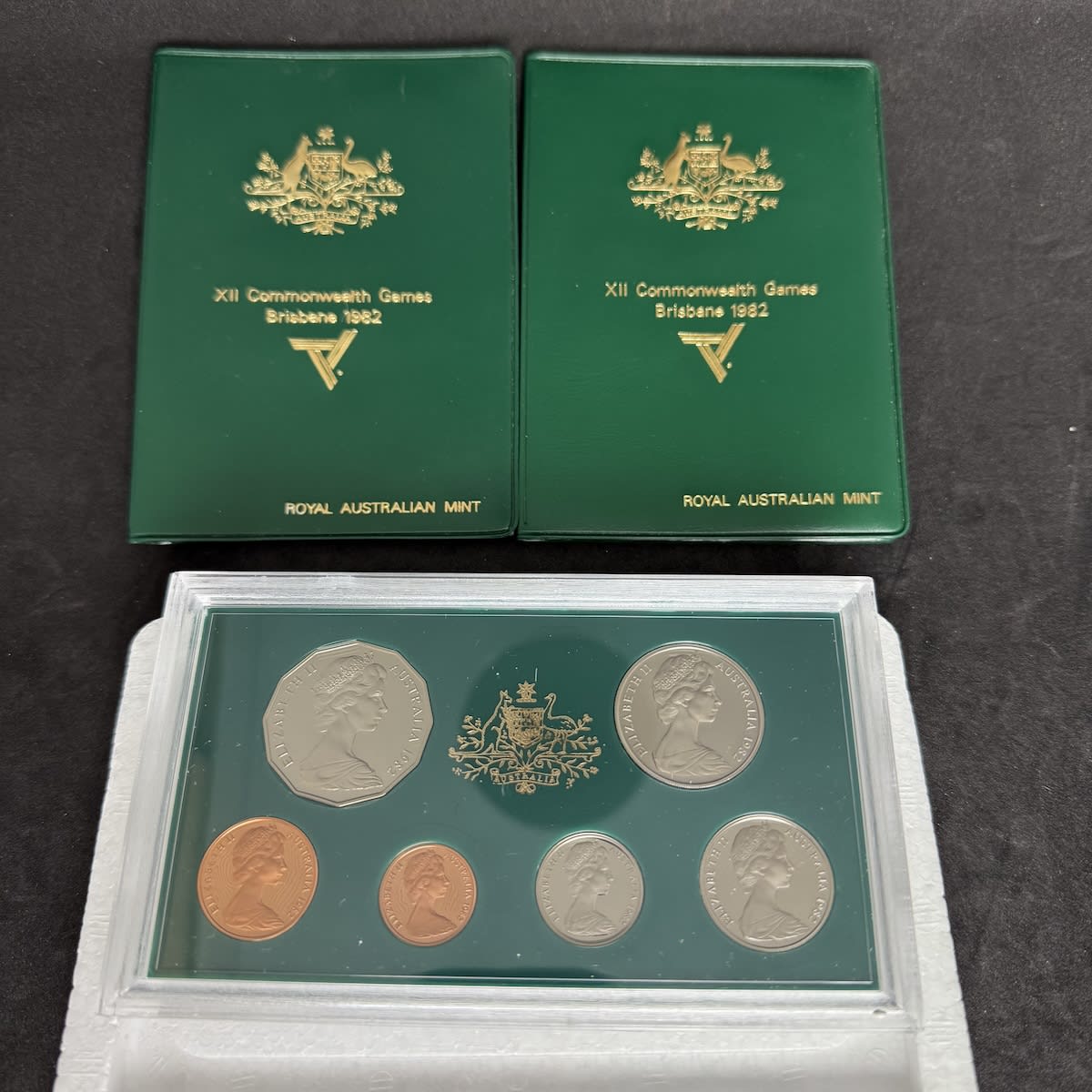 3 Australian Coin Sets. All 1982 Brisbane Commonwealth Games. 1 x Proof Set. 2 x Uncirculated Sets. 6 Coins in each.