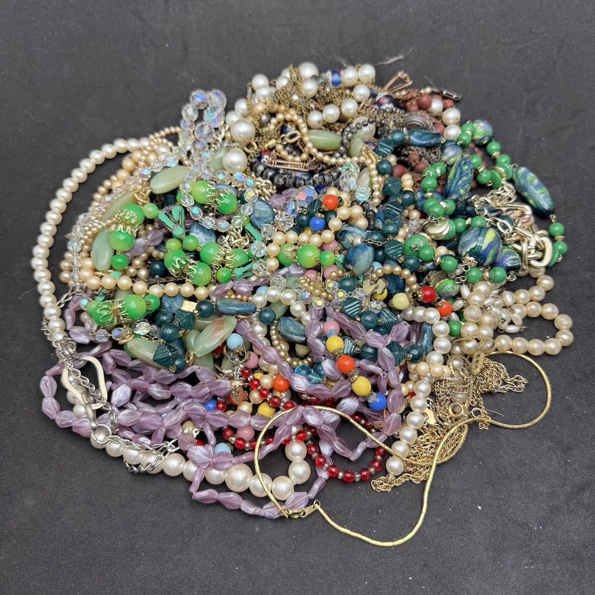 Big lot of Costume Jewellery. Chains, Necklaces, Bracelets.