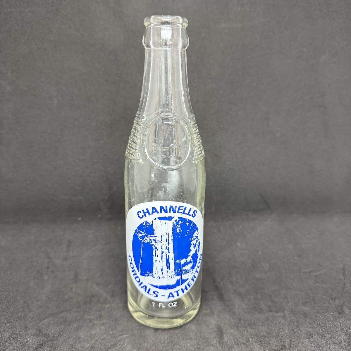 Ceramic Label Crown Seal. Channells Cordials Atherton. Waterfall. 7 oz. (Queensland)