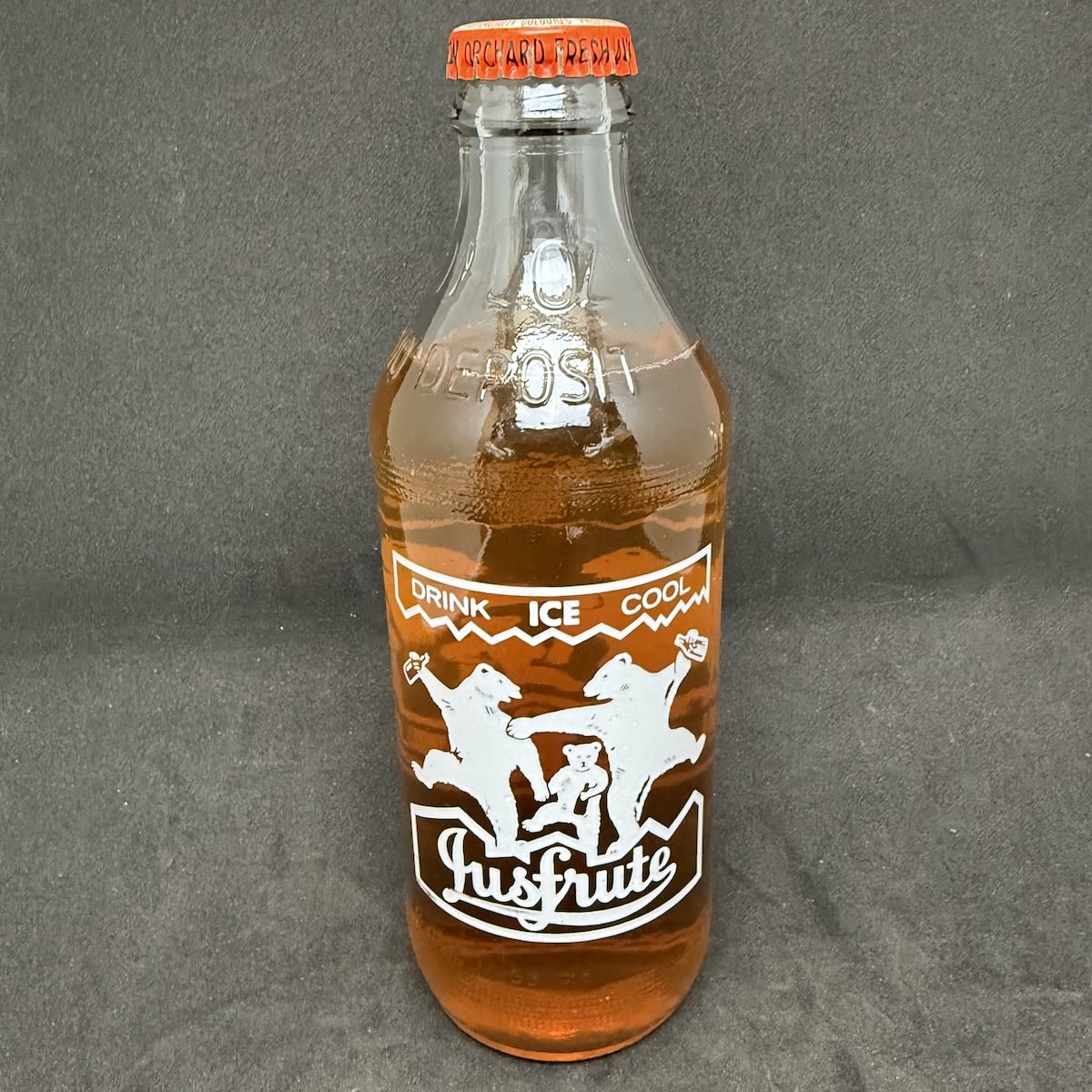 Ceramic Label Crown Seal. Jusfrute. 10 oz One Trippa. Still sealed with Jusfrute Orange Cap.