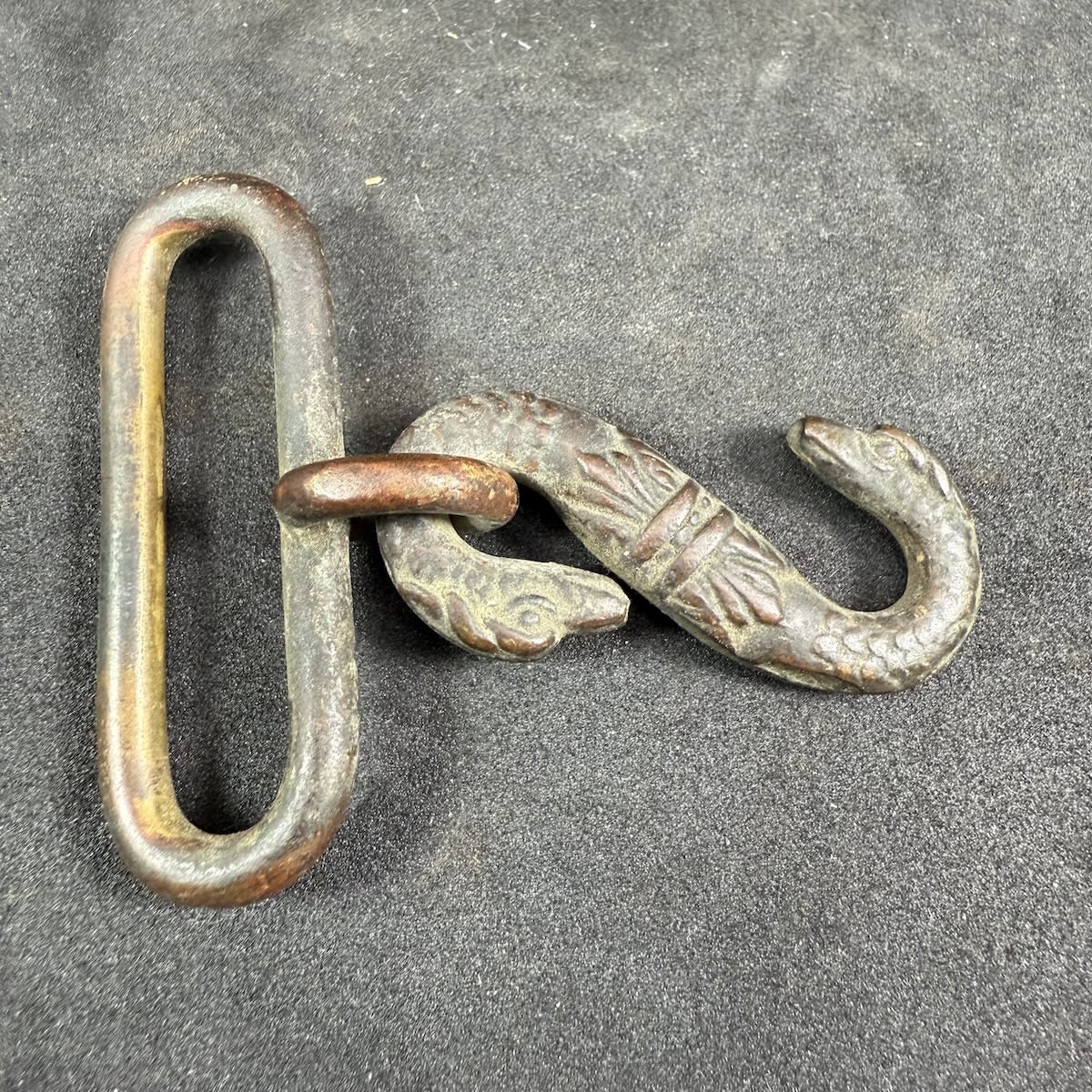 Belt Sash Buckle. Snake Belt. Double headed serpent. Heavy brass.
