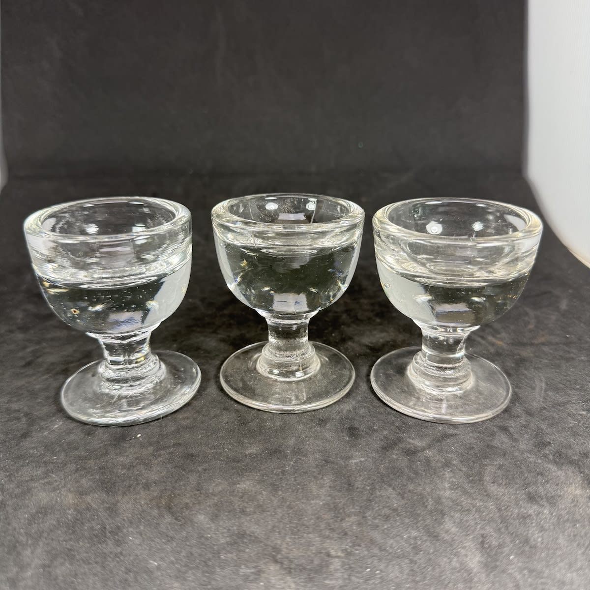3 Squat Penny Lick Ice Cream Glasses.