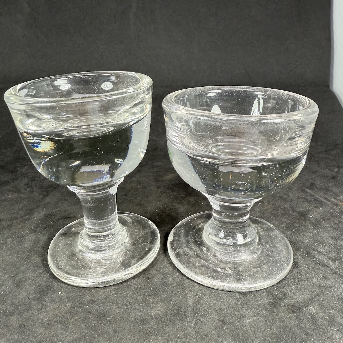 2 different Squat Penny Lick Ice Cream Glasses.