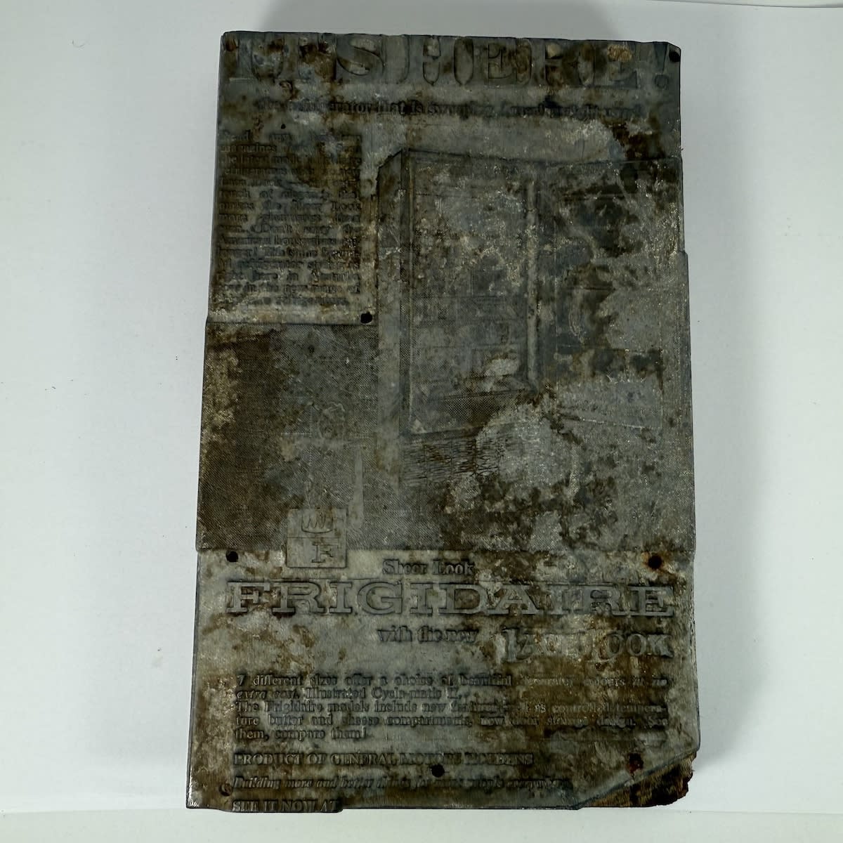 Large Printers block. It's here. New Frigidaire. Sheer Lace Look. From a Deniliquin NSW Newspaper originally.