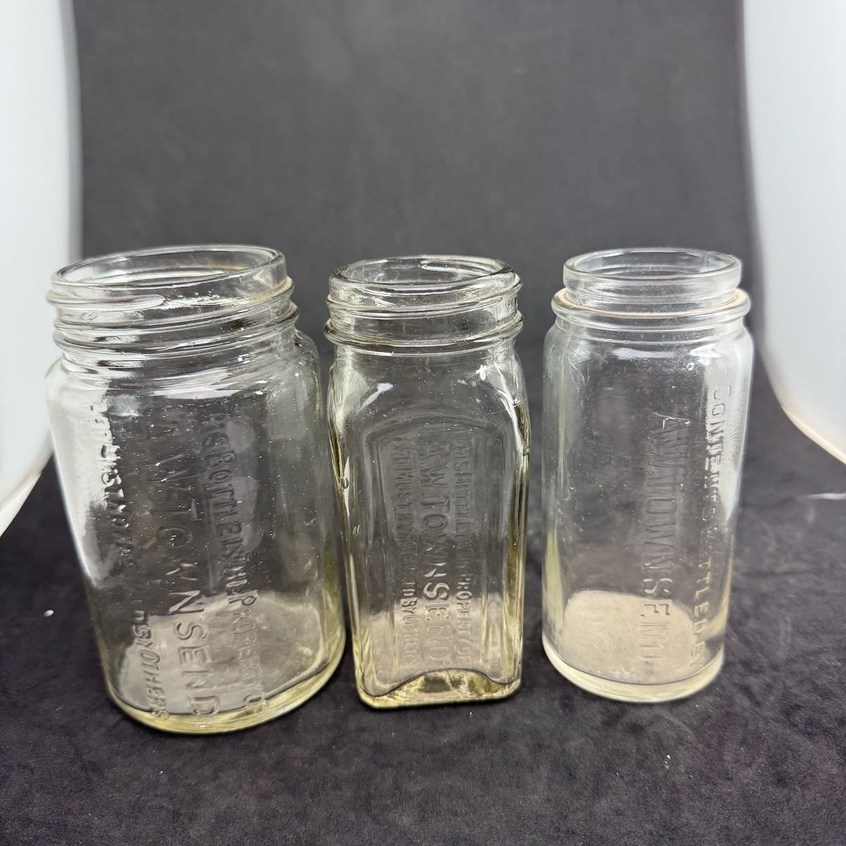 3 Cream Jars: Different Variations of A. W. Townsend. Screw top jars. (Tasmania)