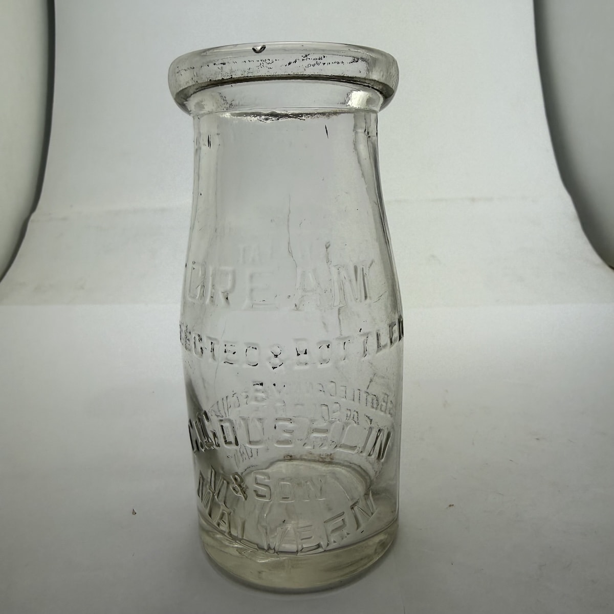 Cream: C. Coughlin & Son, Malvern, Base: 178. 1/4 Pint. (Victoria)