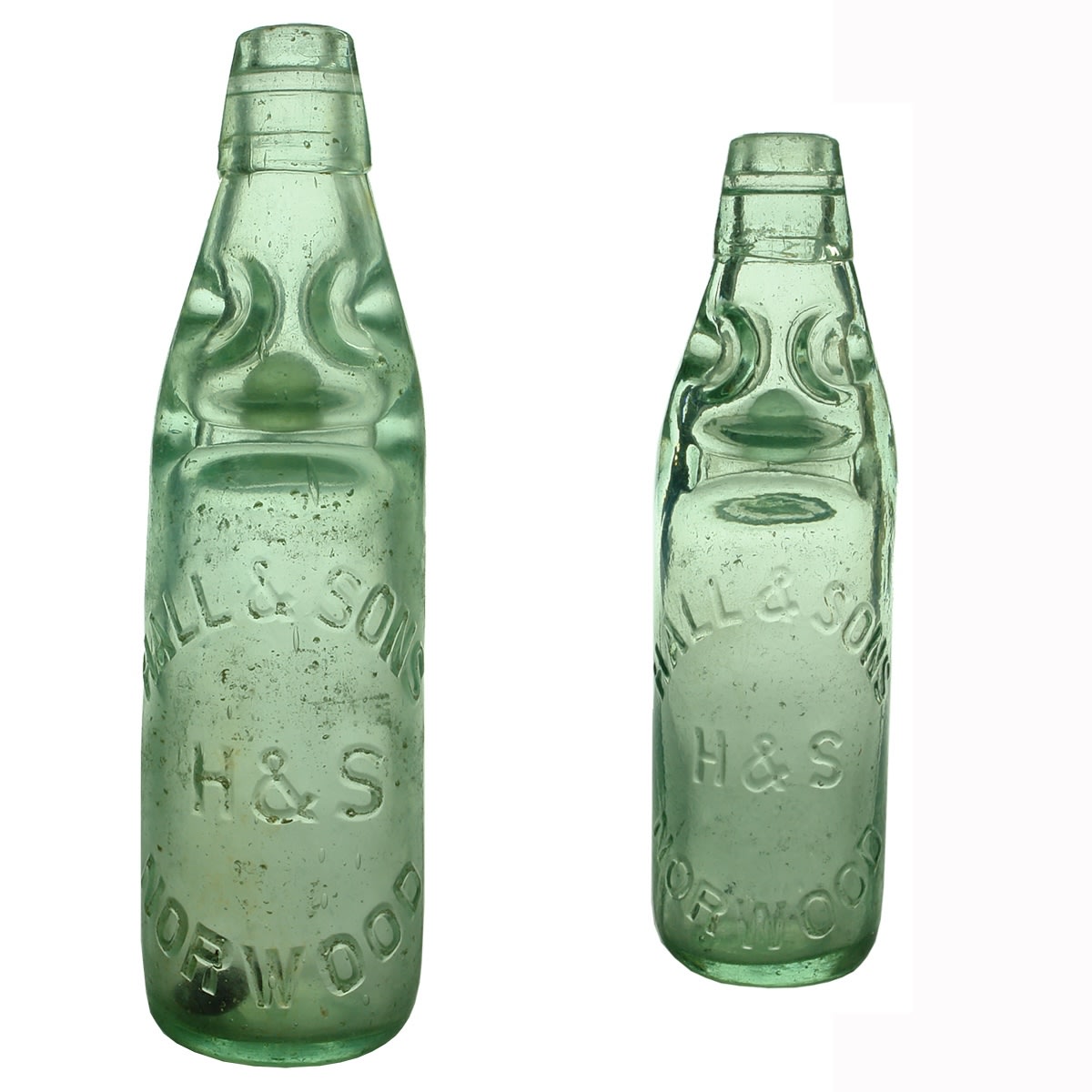 2 Codds: Large & Small Hall & Sons Norwood. Both Kilner Bros made. (South Australia)