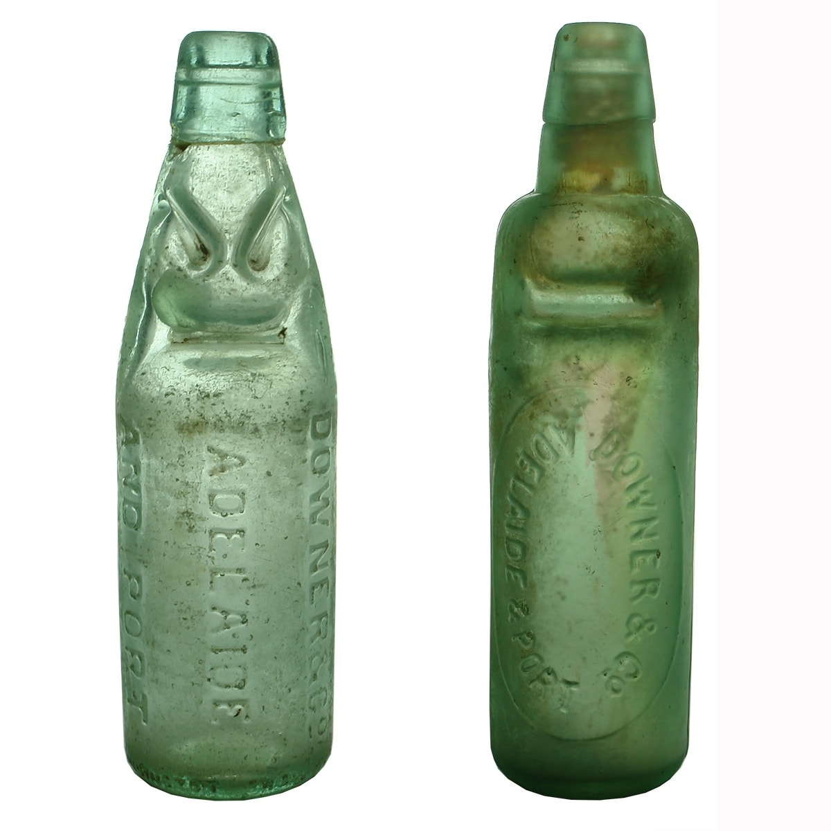 2 Codds. Downer & Co, Adelaide and Port. Trade Marks Act. Cannington Shaw. Niagara. and Downer & Co Adelaide & Port All Way Pour. 10 oz. (South Australia)