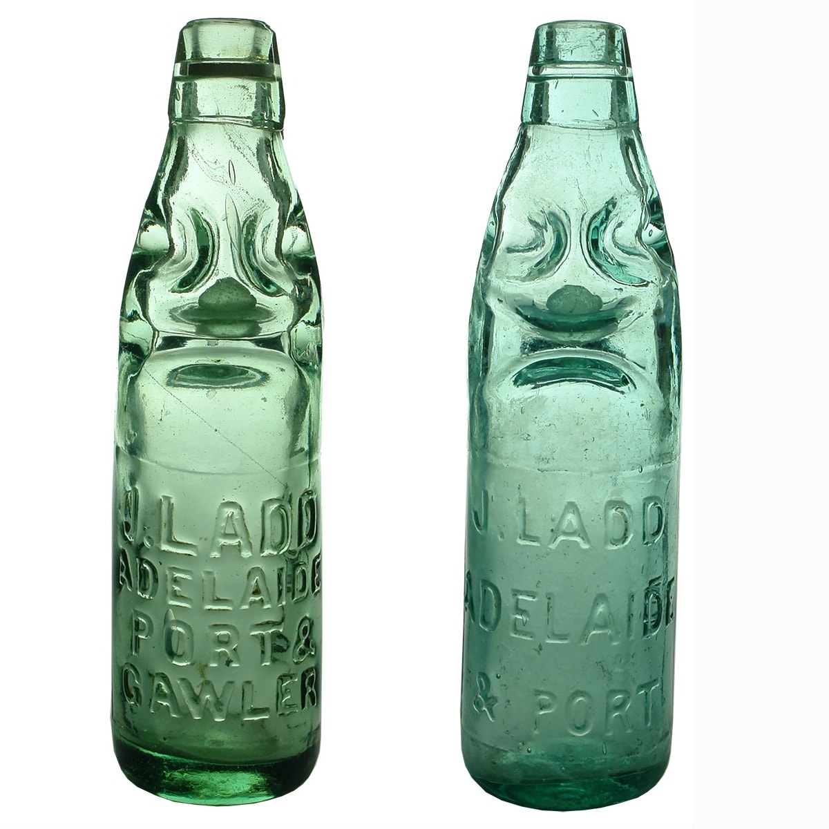 2 Codds. FBH made J. Ladd bottle. Adelaide Port & Gawler and Adelaide & Port varieties. 10 oz Dobson. (South Australia)
