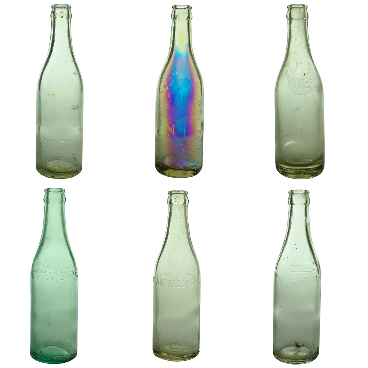 6 mid size Crown Seals: 2 x J. Ladd; Williams Breweries; Tawspa; W. Woodroofe Ltd; Moyles Port Pirie. (South Australia)