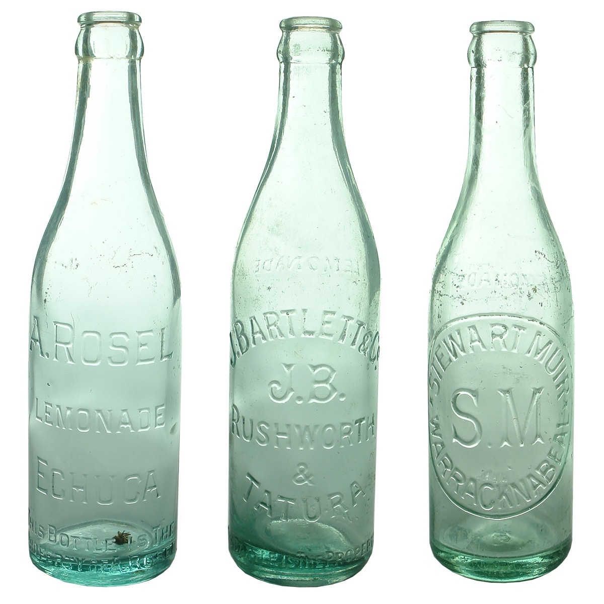 3 Crown Seals: A. Rosel, Echuca; J. Bartlett & Co, Rushworth & Tatura; Stewart Muir, Warracknabeal. (Victoria)