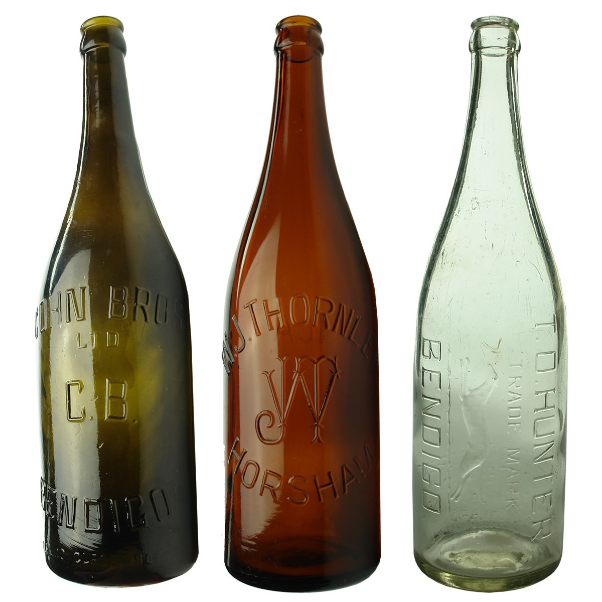 3 Large Crown Seals: Cohn Bros, Bendigo W. J. Thornley, Horsham T. O. Hunter, Bendigo. (Victoria)