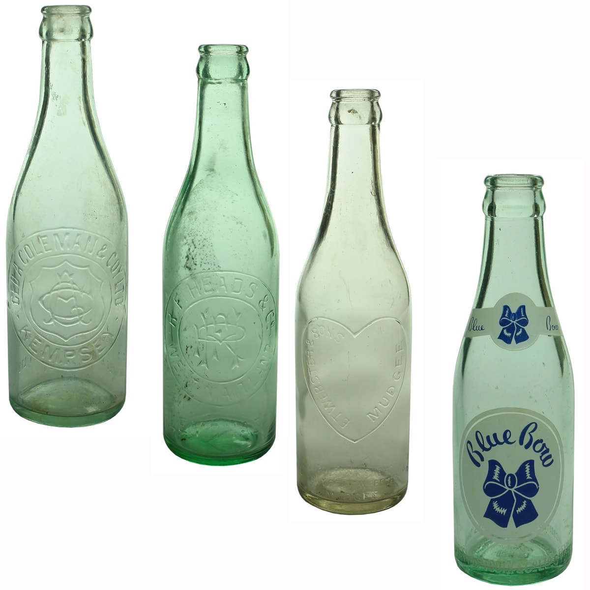 4 Crown Seals: Geo. A. Coleman & Co Ltd., Kempsey; R. F. Heads & Co., West Maitland; E. T. Webster & Sons, Mudgee; Tooth & Co Ltd Sydney Blue Bow. (New South Wales)