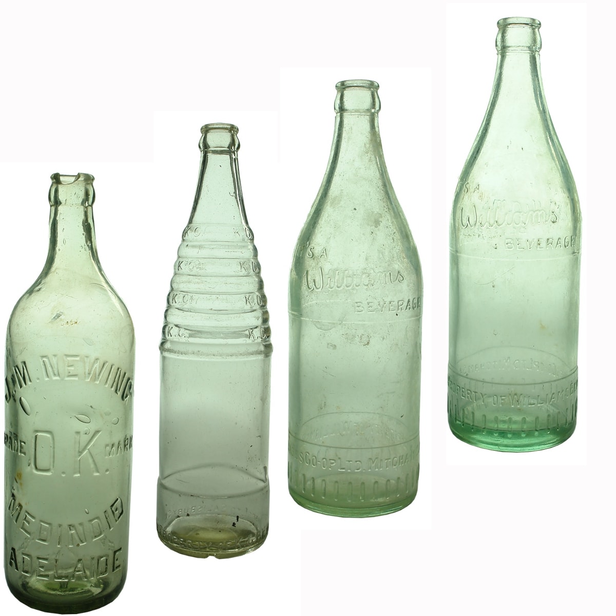 4 Large Crown Seals: J. M. Newing OK Medindie; K. C. Beverages Ltd Salisbury; 2 x Williams Beverages Co-op Ltd Mitcham. (South Australia)