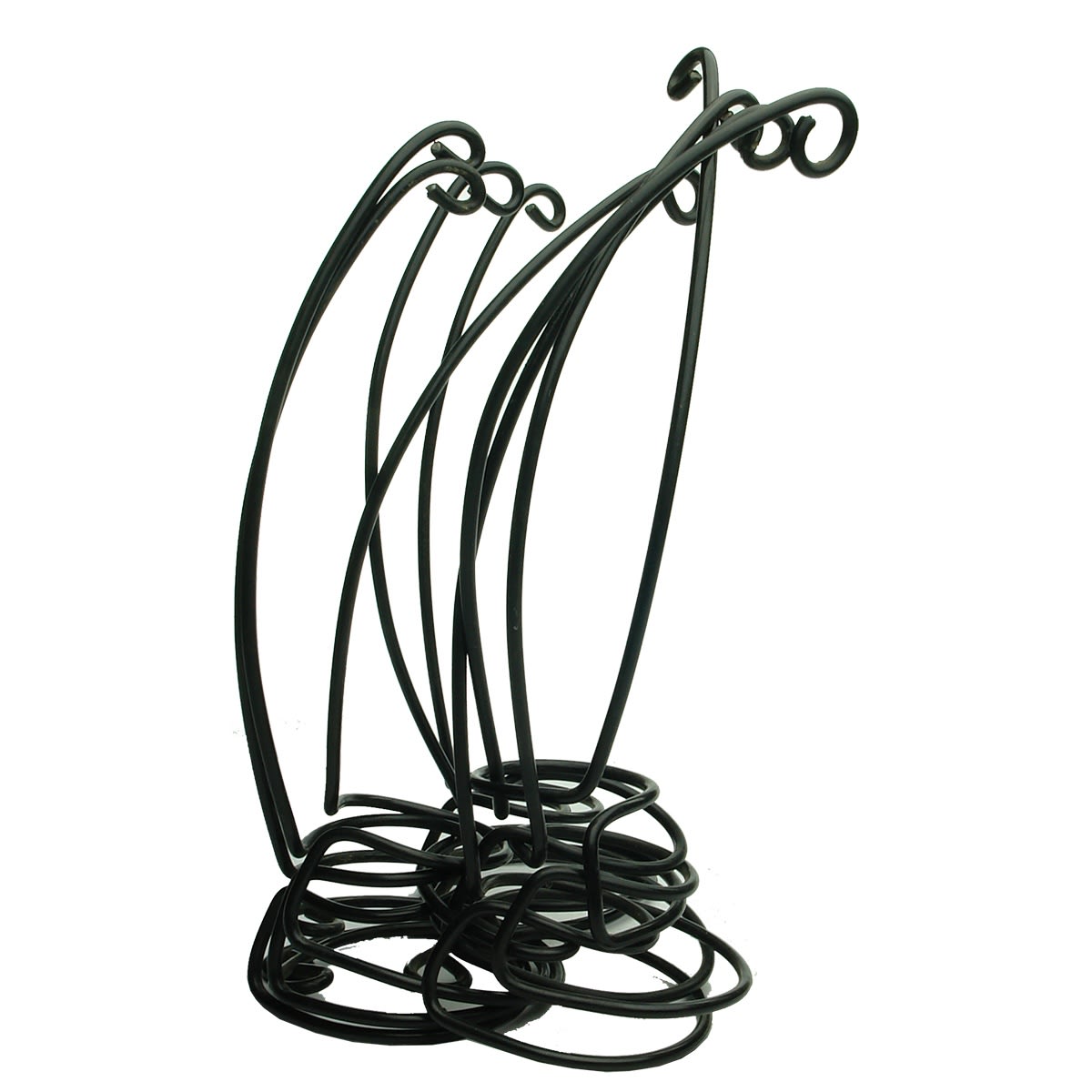 Nine Torpedo Stands made with plastic coated wire.