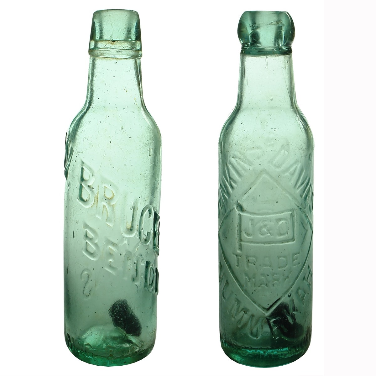 2 Aerated Waters: W. Bruce & Sons, Bendigo Lamont; Jenkins & Davies, Numurkah Bell Patent. (Victoria)
