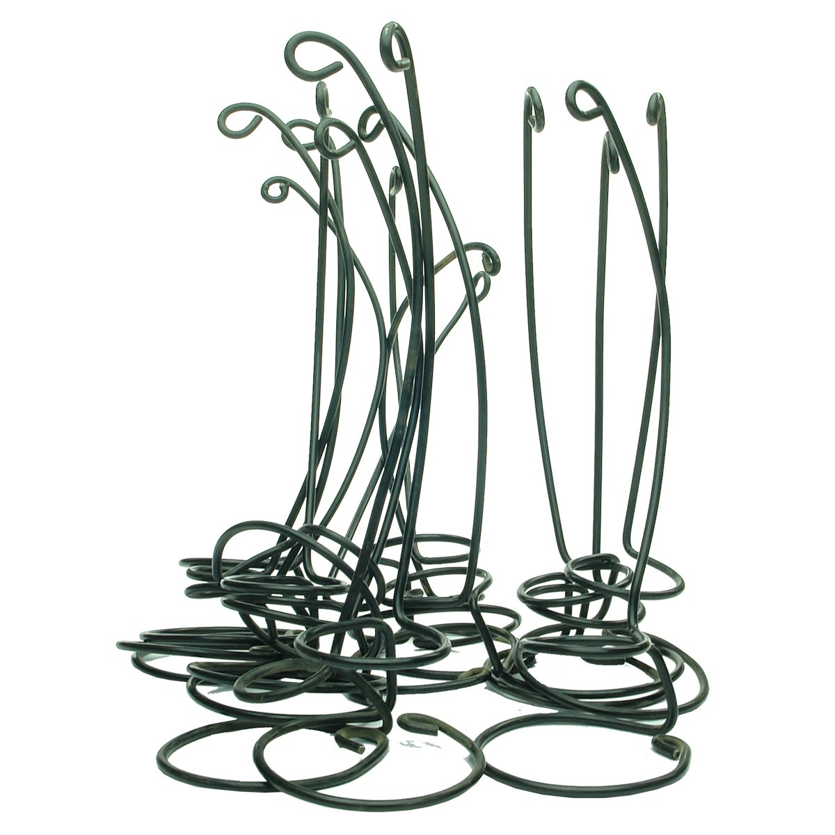 15 Torpedo Bottle Stands. Black plastic coated wire.