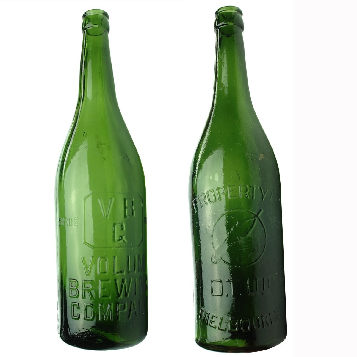 2 Crown Seal Beers: Volum Brewing Company Geelong; O. T. Ltd Melbourne. (Victoria)