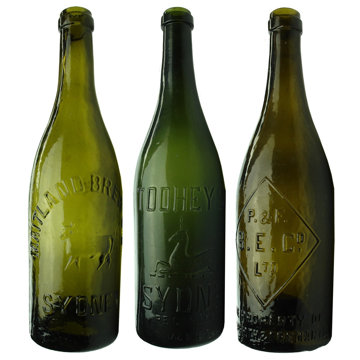 3 Ring Seal Beers: Maitland Brewing Co Ld, Sydney; Tooheys Ltd, Sydney; Perth & Fremantle Bottle Exchange Co.