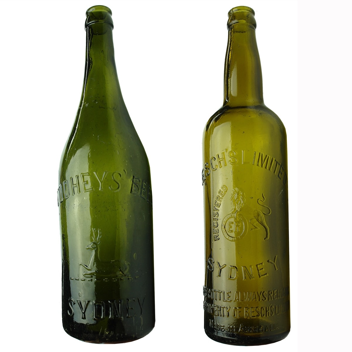 2 Crown Seal Beers: Tooheys Beer Sydney; Reschs Limited Sydney. (New South Wales)