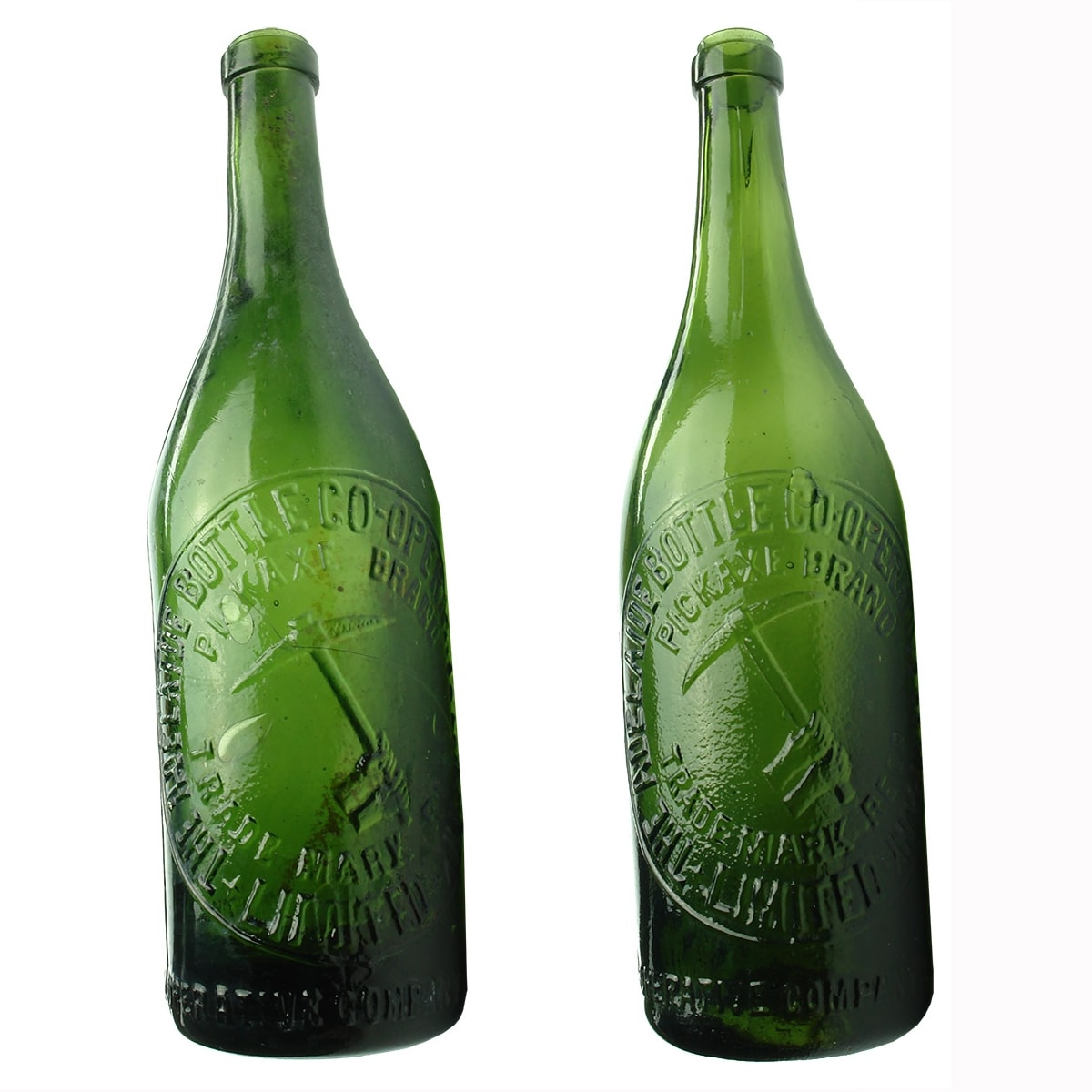 2 Ring Seal Beers. Both Pickaxe Brand. Adelaide Bottle Co-operative Company Ltd. Green .26 oz. (South Australia)