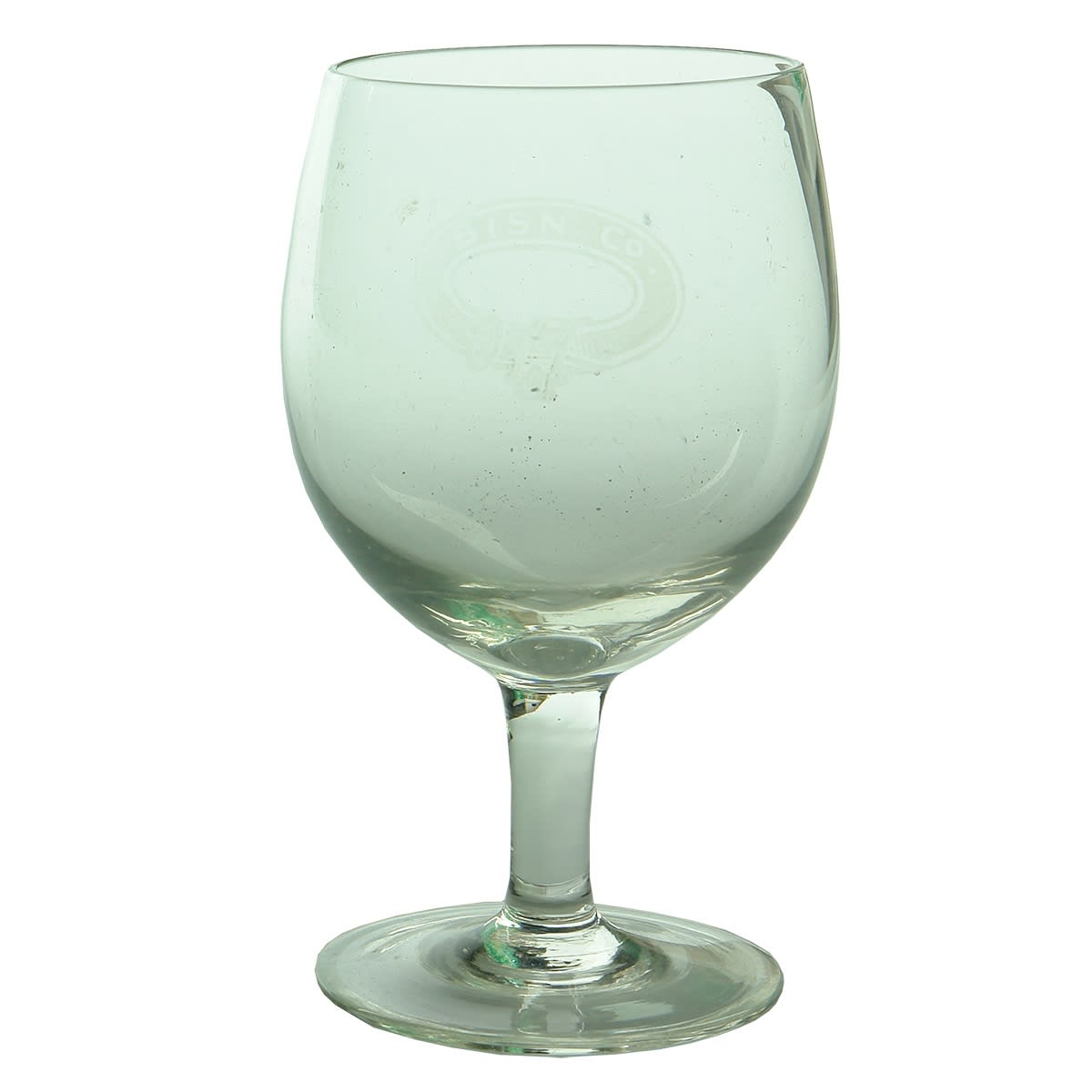 Steamship. B I S N Co. Stemmed Wine Glass. (British India Steam Navigation Company)