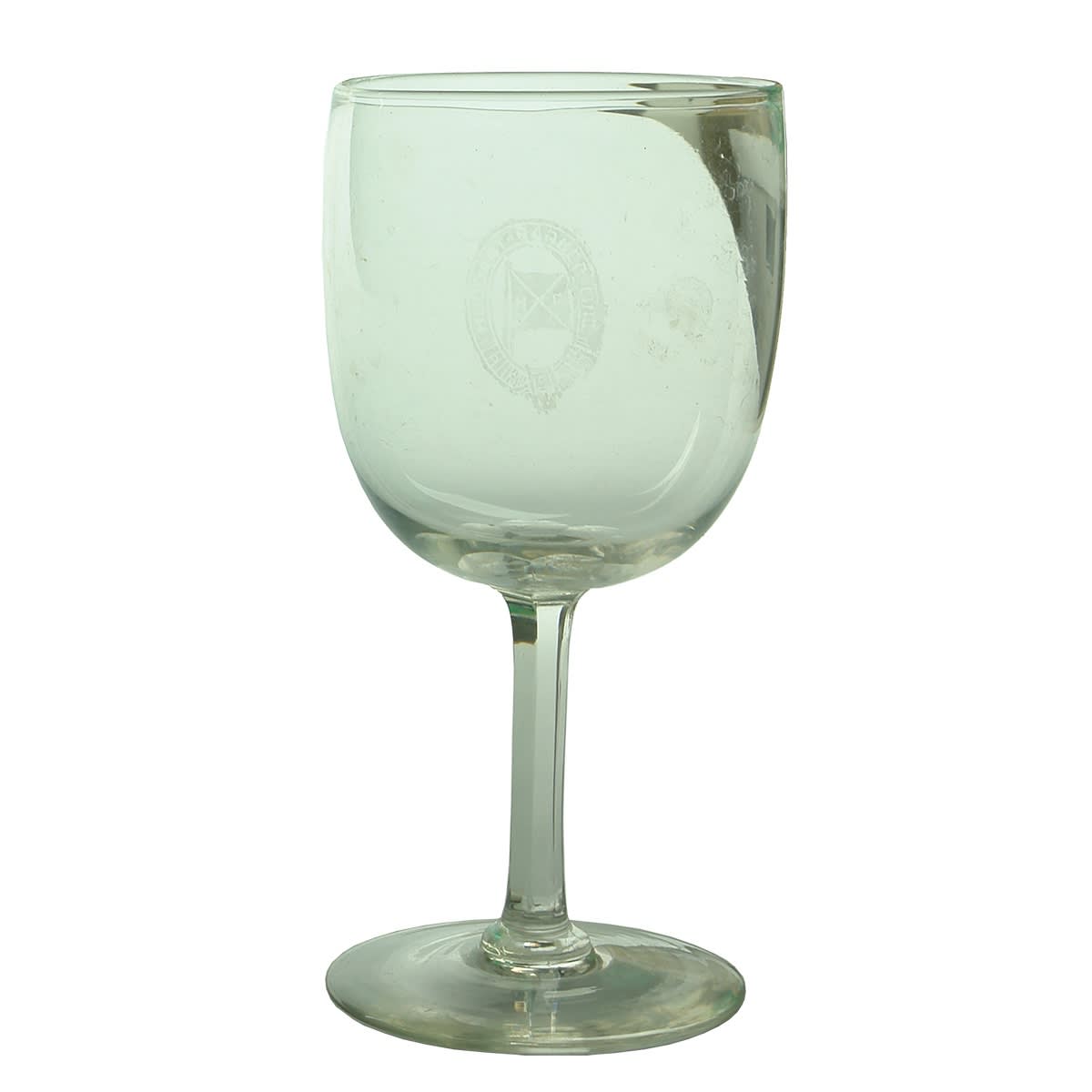 Shipping. Huddart Parker Line Etched Wine Glass.