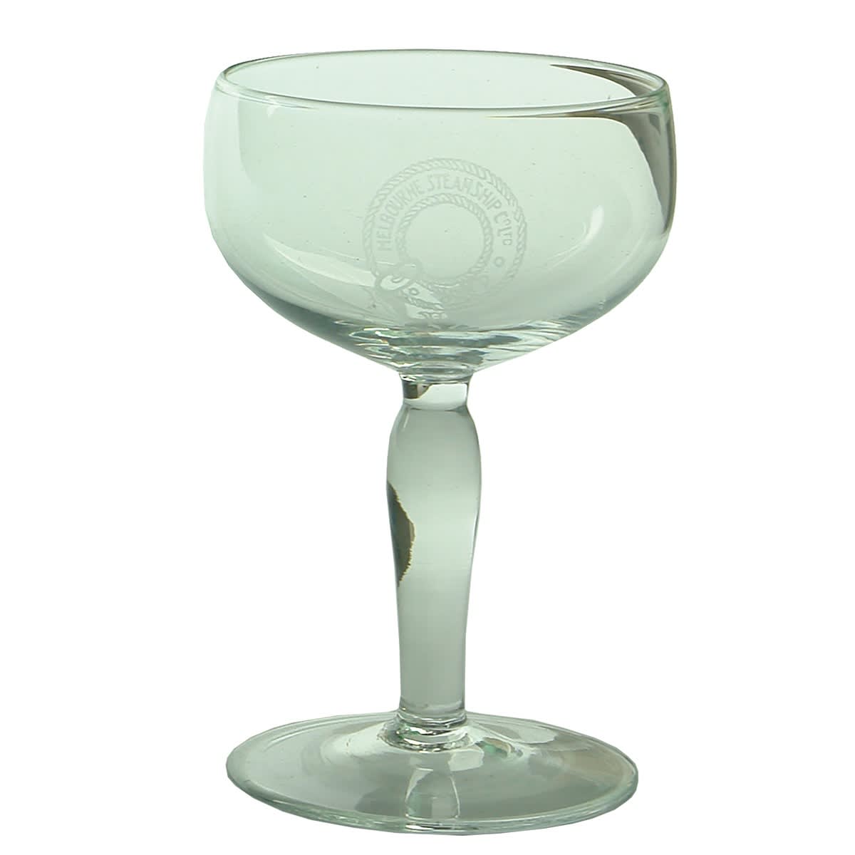 Shipping. Melbourne Steamship Co Ltd. Small Stemmed Glass. (Victoria)