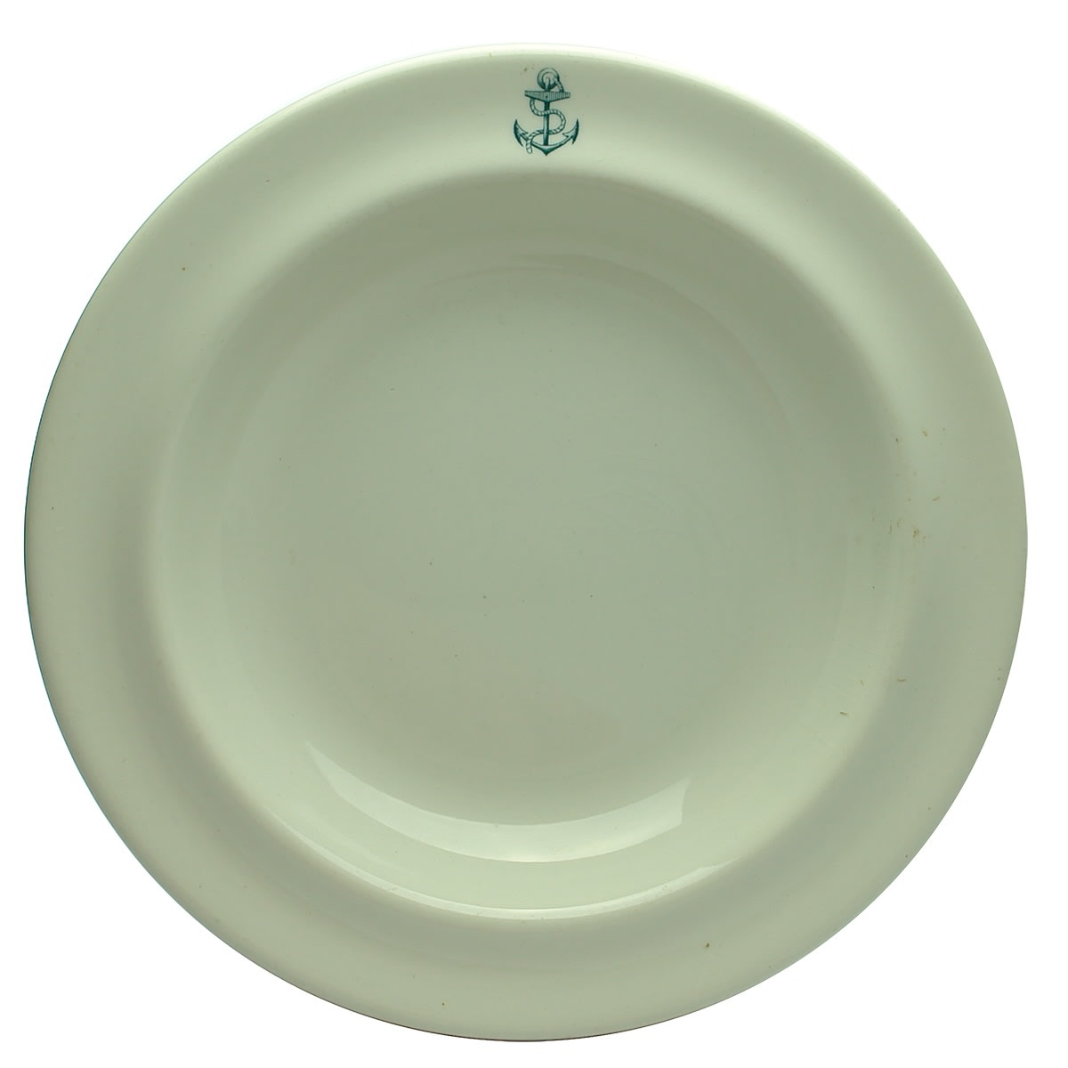 Shipping. Navy Anchor Logo Soup Bowl. Copeland, late Spode, Leadless Glaze.