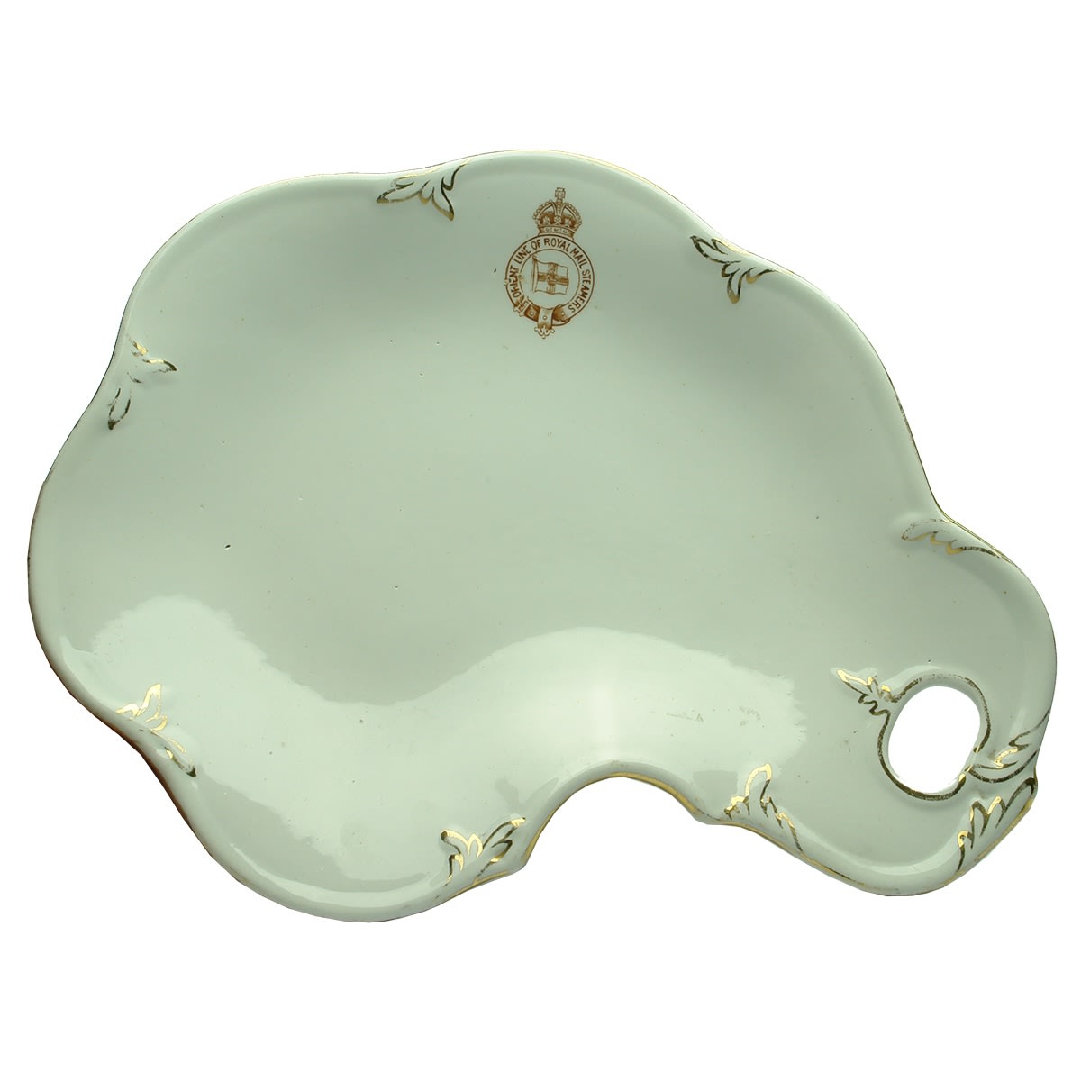 Shipping. Orient Line of Royal Mail Steamers Footed Ornate Plate (Oyster Plate?). Bridgwood & Son, Porcelaine Opaque, England.