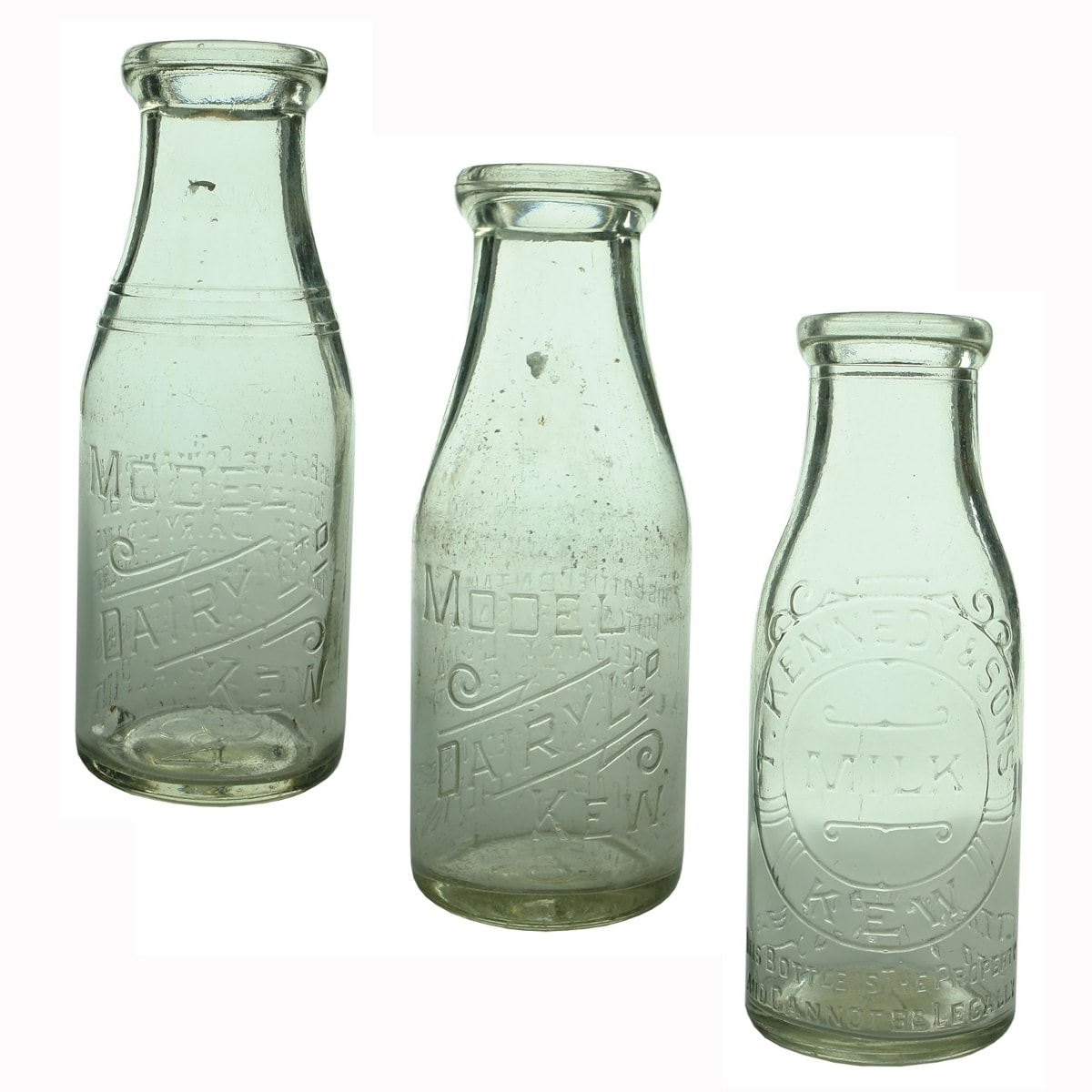 3 Milks: 2 x Model Dairy Ltd Kew. (Bases: 4 and S4); T. Kennedy & Sons, Kew. Base: 16. (Victoria)
