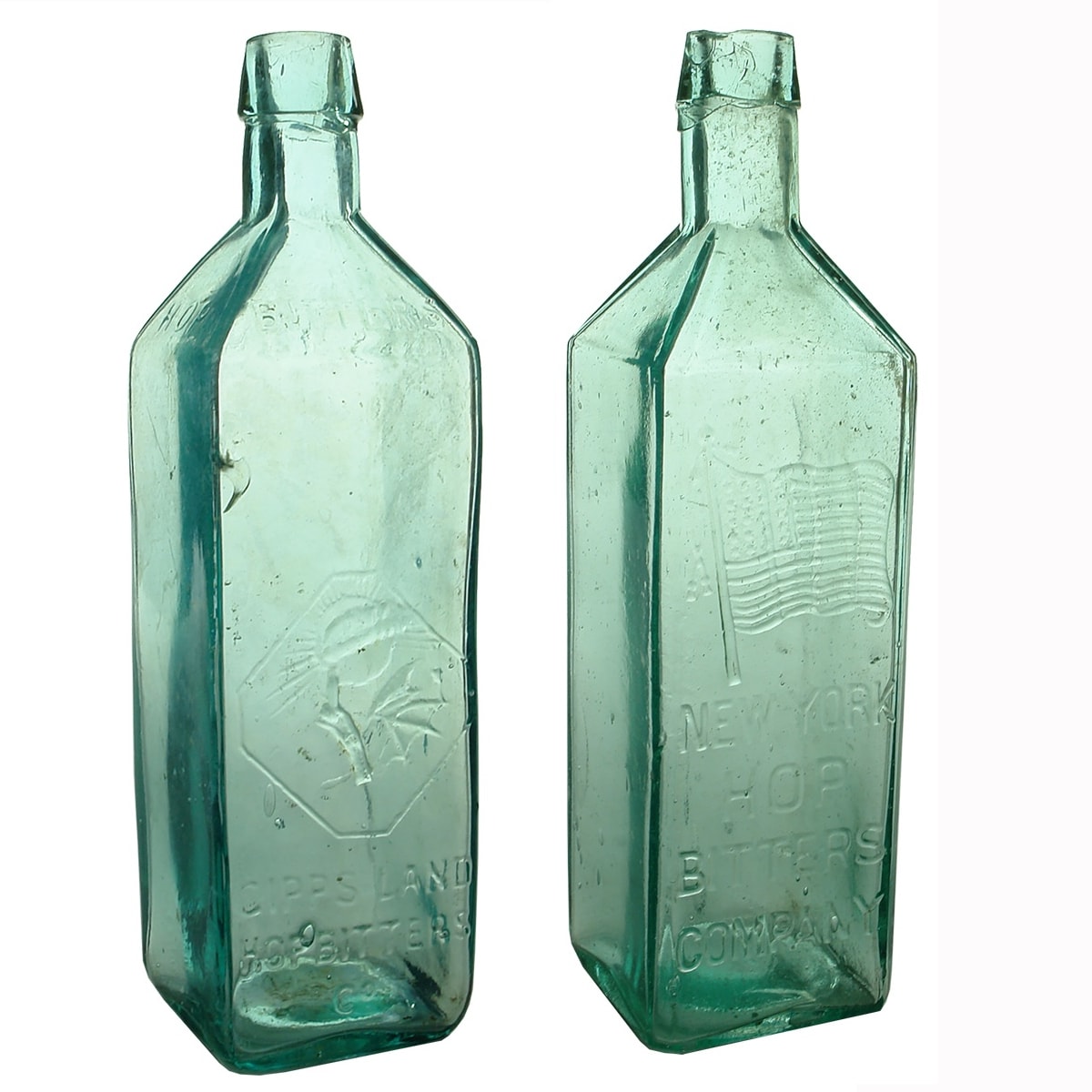 2 Bitters Gippsland Hop Bitters Co; New York Hop Bitters Co.