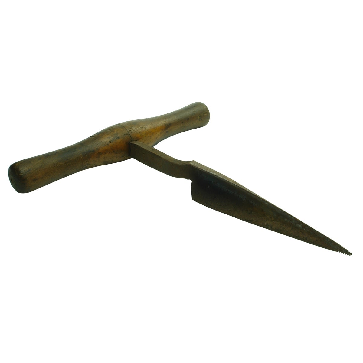 Bung Auger/Cutter. Cast Iron with wooden handle. ??? & Sons, Sheffield. 1 1/2 marked on the upper part of the iron.