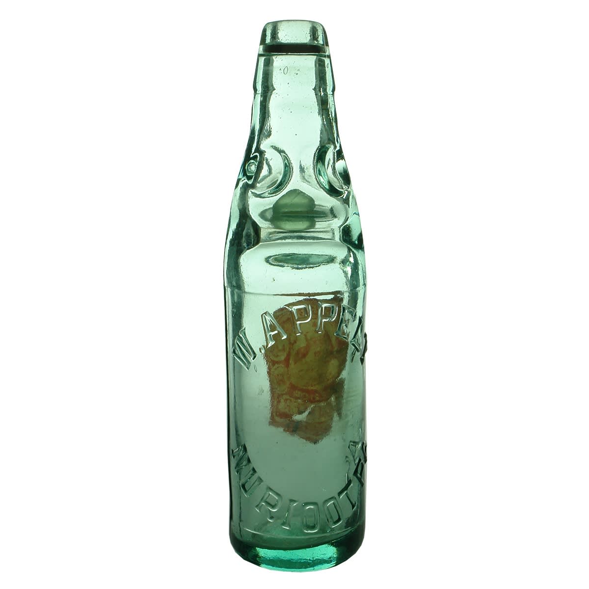 Codd. W. Appelt, Nuriootpa. Original Soda Water Label. Dobson. Aqua. 10 oz. (South Australia)