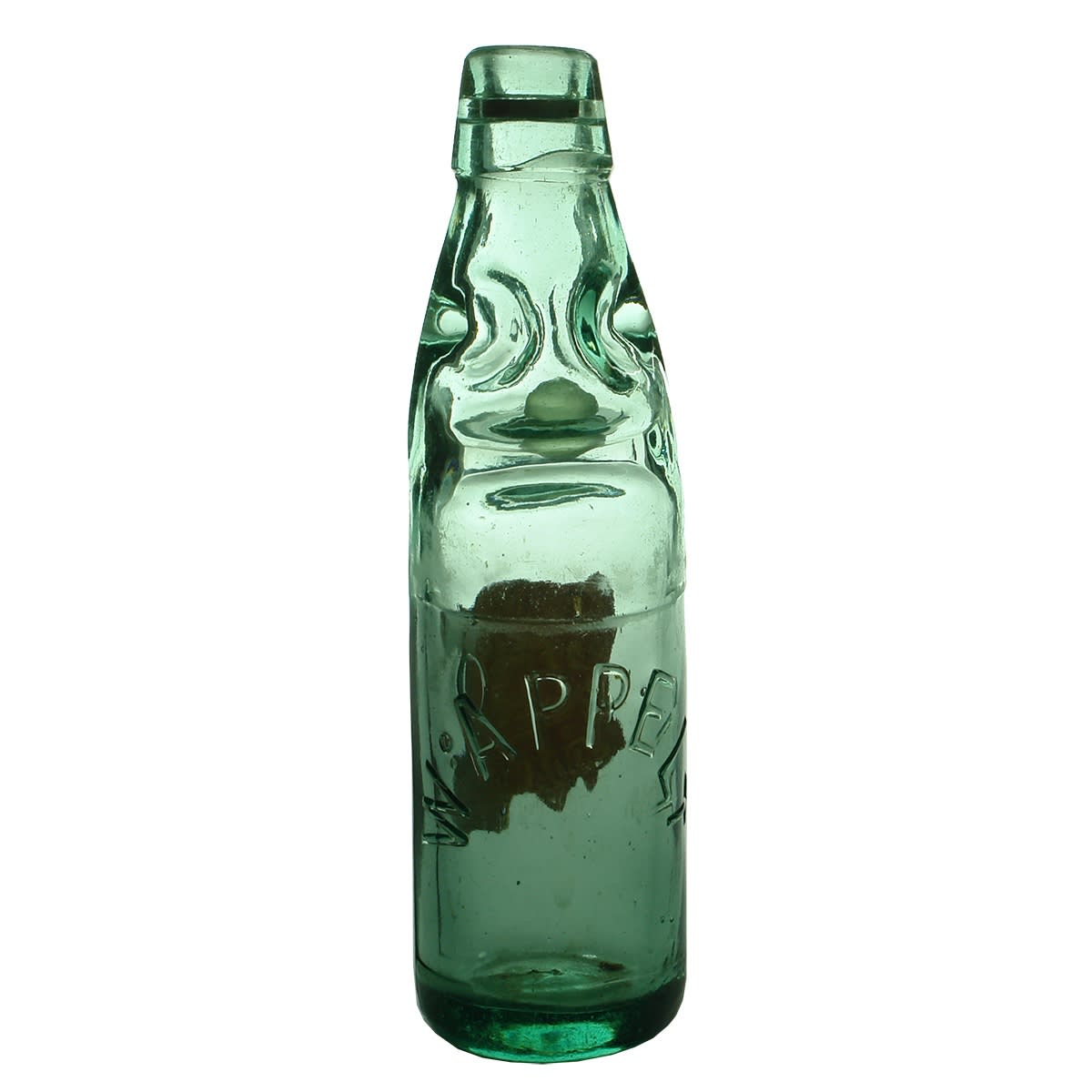 Codd. W. Appelt (no town name embossed). Original Soda Water Label. Dobson. Aqua. 10 oz. (Nuriootpa, South Australia)