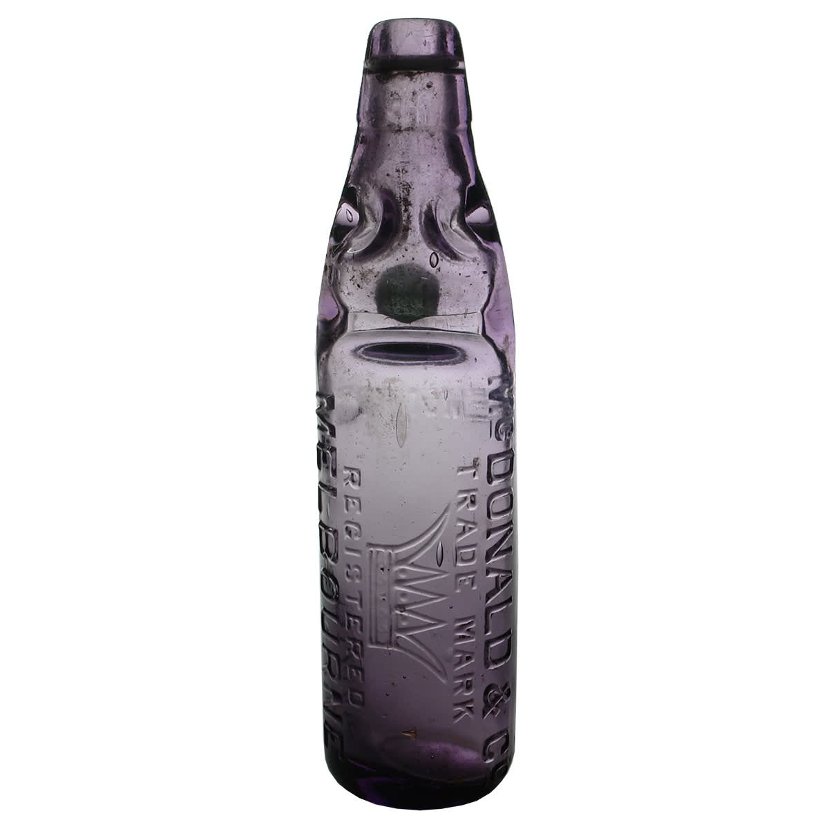 Codd. McDonald & Co, Melbourne. Dobson. Dark Amethyst. 10 oz. (Victoria)