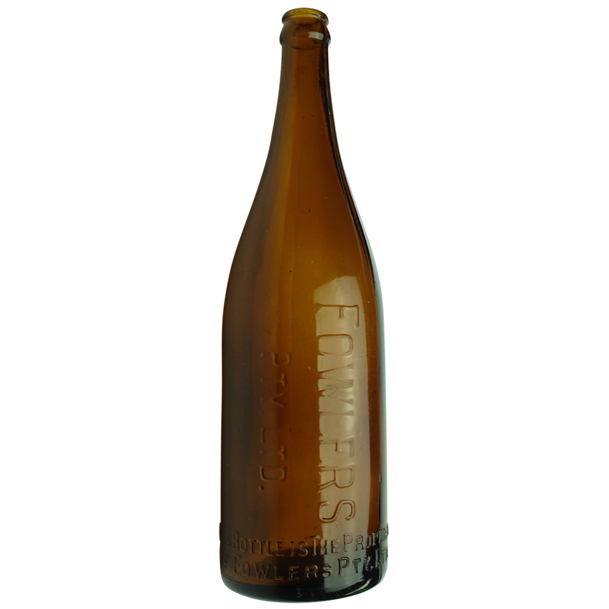 Crown Seal. Fowlers Pty Ltd. Vacola. Amber 26 oz.