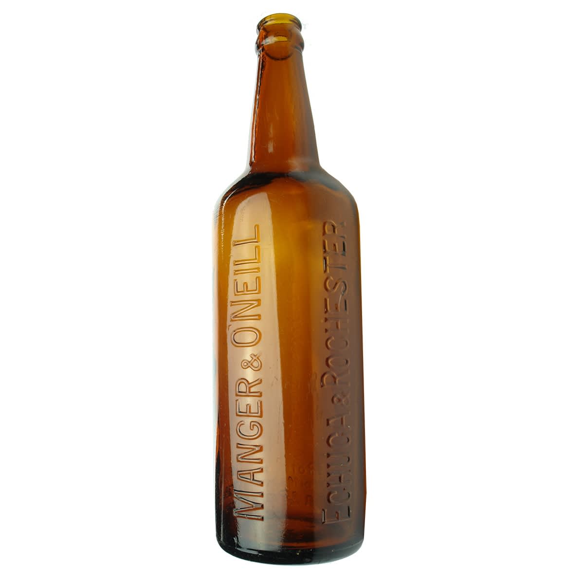 Crown Seal. Manger & O'Neill, Echuca & Rochester. Amber. Shouldered. 26 oz. (Victoria)