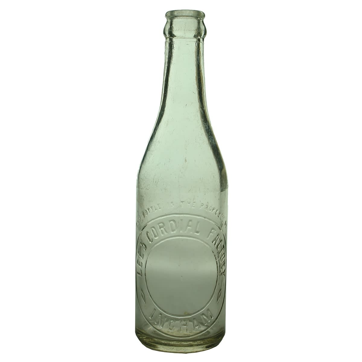 Crown Seal. Lee's Cordial Factory, Ingham. Clear. 10 oz. (Queensland)