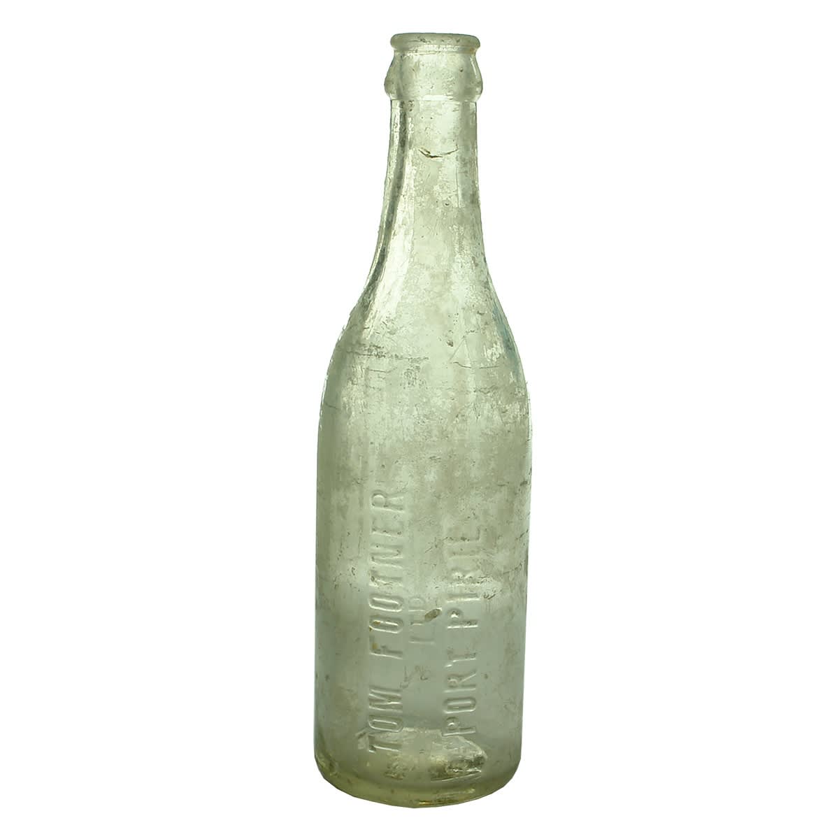 Crown Seal. Tom Footner (Ltd on separate line), Port Pirie. Clear. 10 oz. (South Australia)