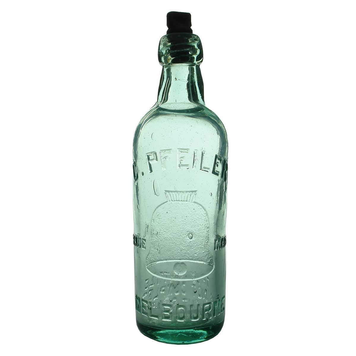 Internal Thread. C. Pfeiler, Melbourne. Aqua. 26 oz. (Victoria)