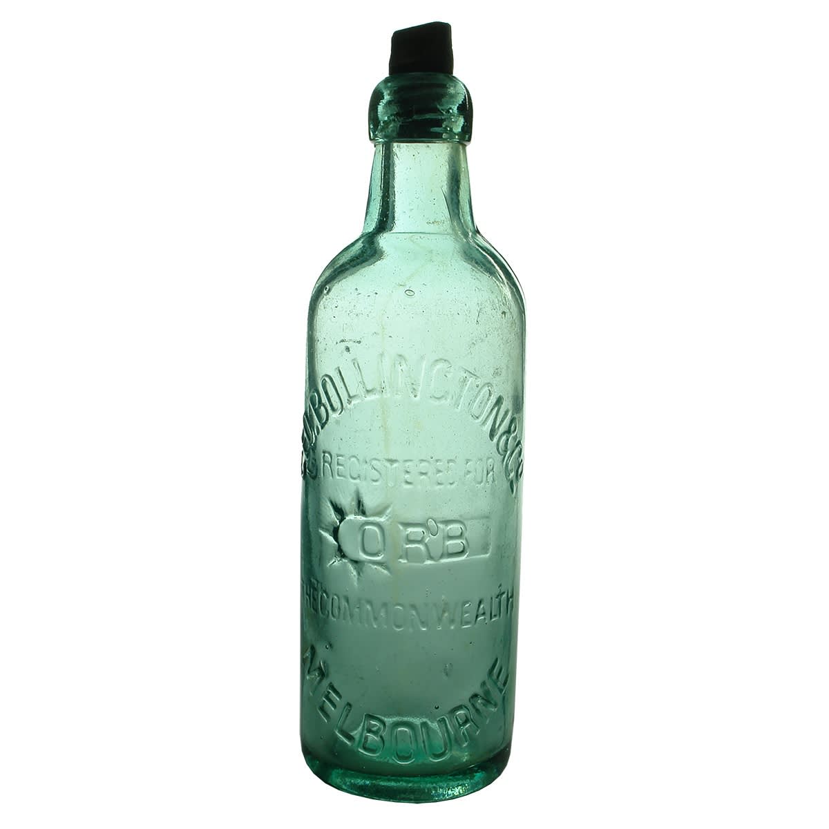 Internal Thread. Geo. Bollington & Co, Melbourne. ORB. Crude variety. Aqua. 26 oz. (Victoria)