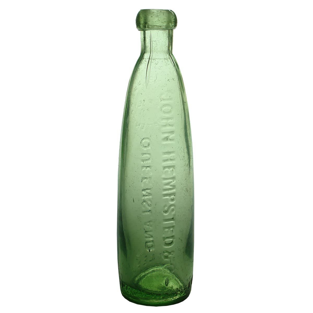 Stick Bottle. John Hempsted & Co, Queensland. Adams & Barrett Patent Jersey. Aqua. 10 oz. (Queensland)