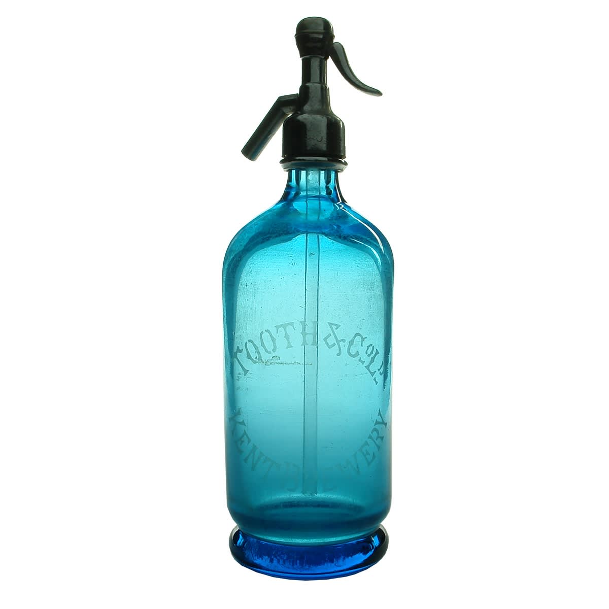 Soda Syphon. Tooth & Co Ld, Kent Brewery. Turquoise Blue. Round. 30 oz. (Sydney, New South Wales)