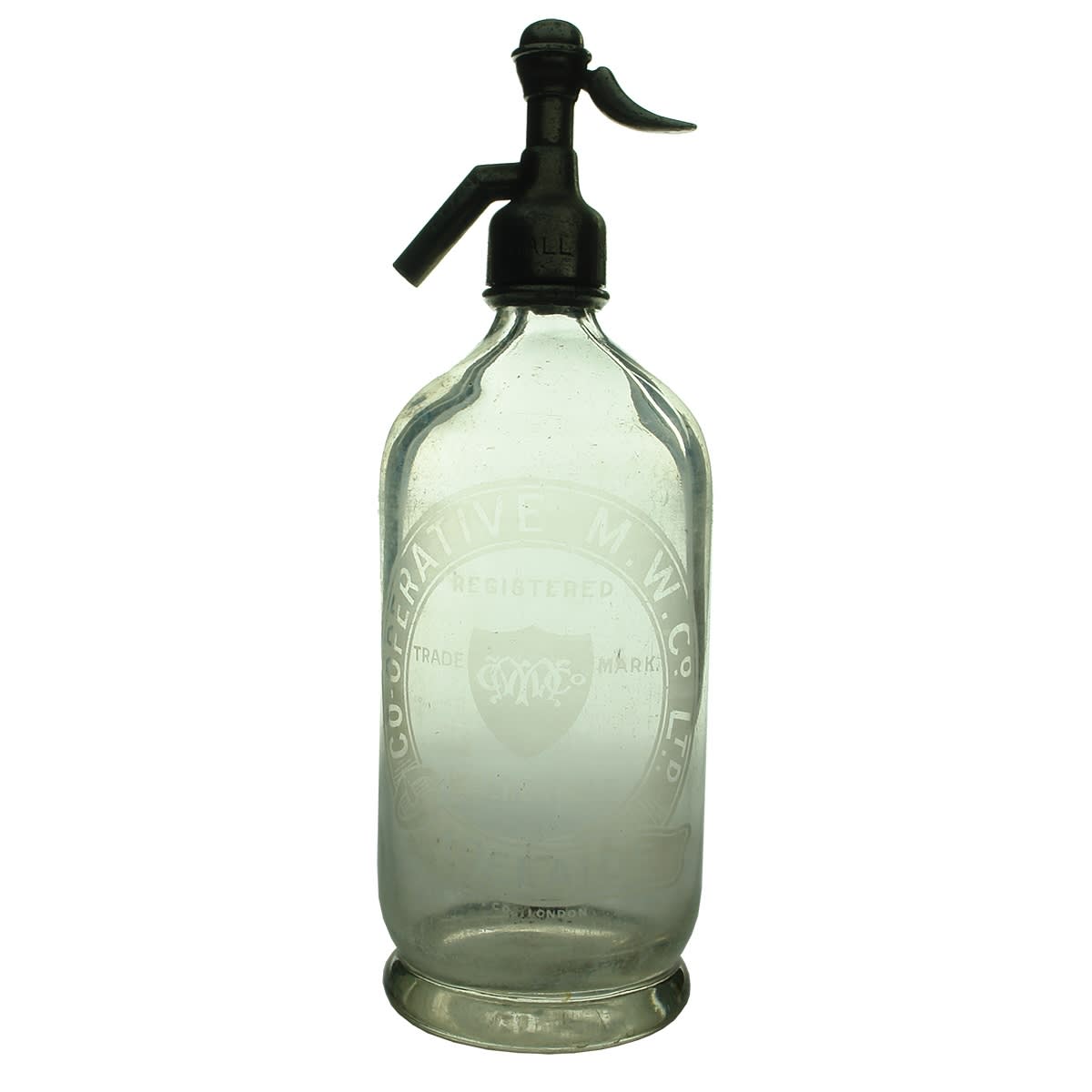 Soda Syphon. Co-operative Mineral Water Co Ltd., Walkerville, Adelaide. Clear. 30 oz. (South Australia)