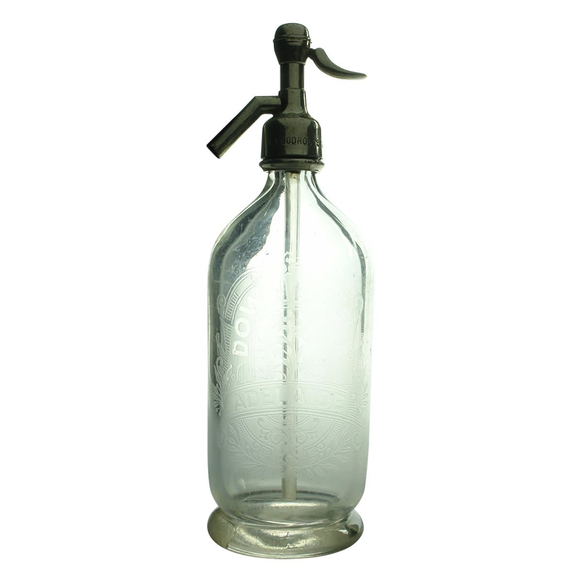 Syphon. Downer & Cie, Adelaide. Vienna made. Clear. 26 oz. (South Australia)